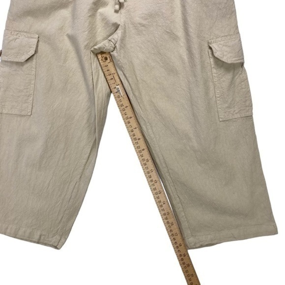 Collections Etc Cargo Pants Womens Small Tan Capri Elastic Drawstring Waistband - Picture 5 of 8